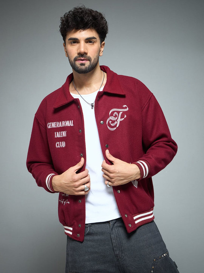 Maroon Generational Talent Varsity Jacket Jackets Fugazee