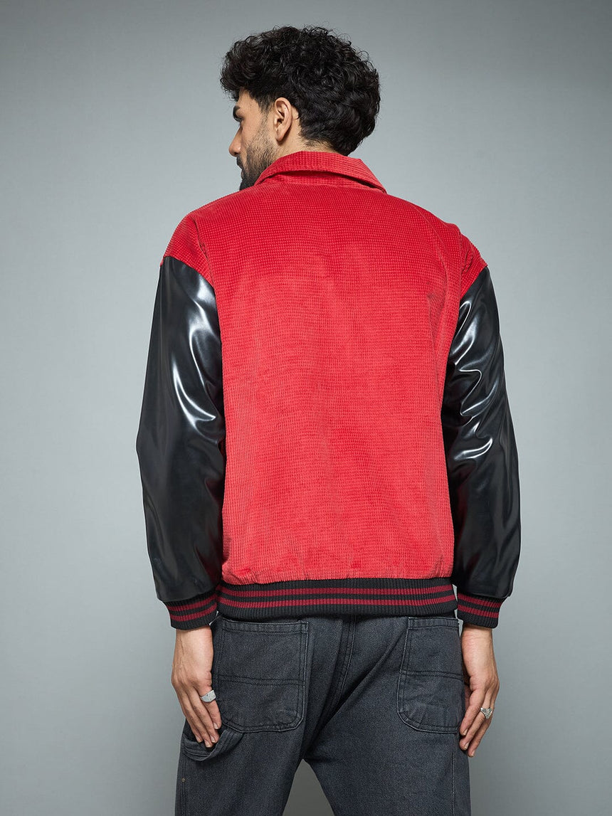 Red Corduroy Applique Jacket Jackets Fugazee