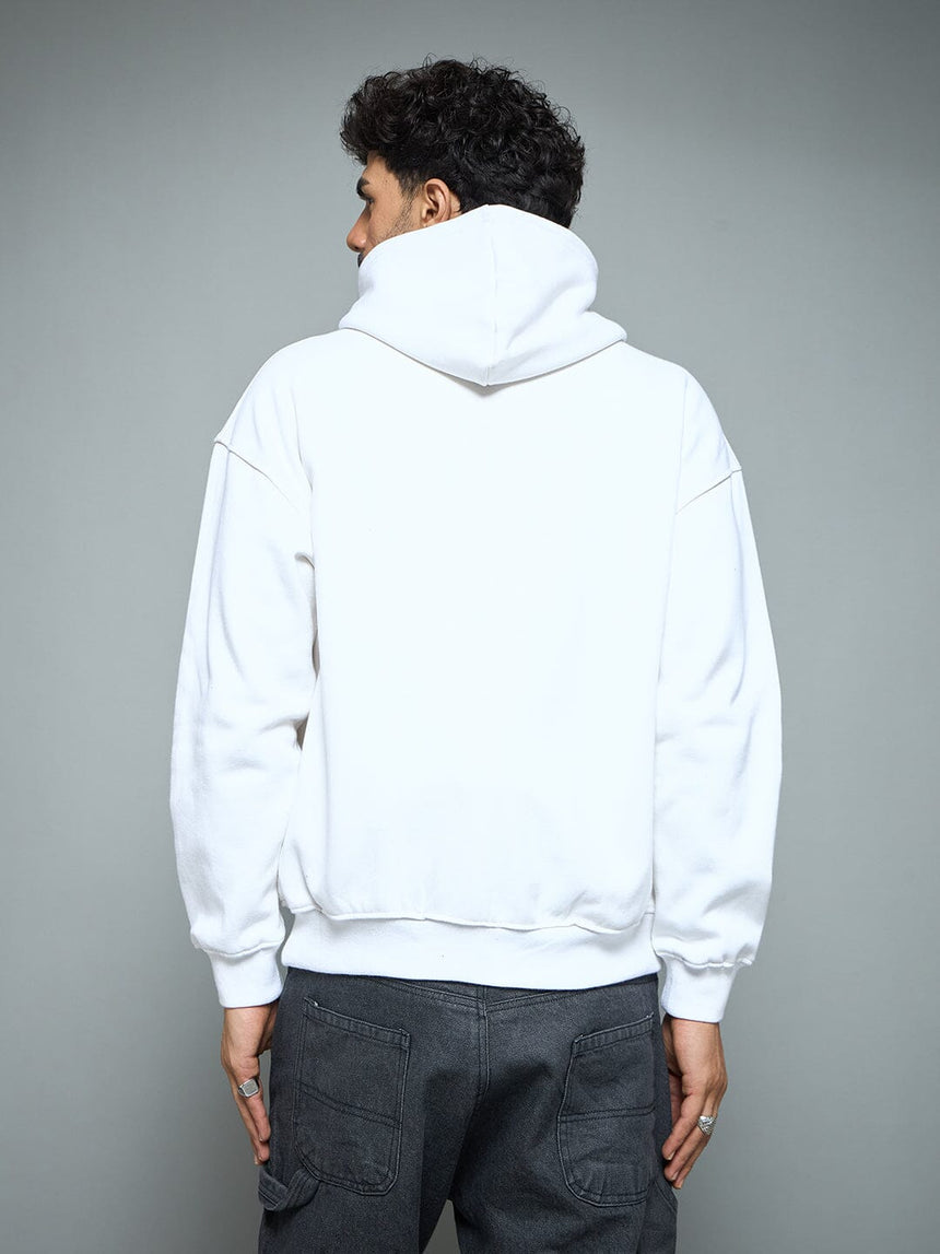 White Tropical Tiger Embroidery Hoodie Sweatshirts Fugazee