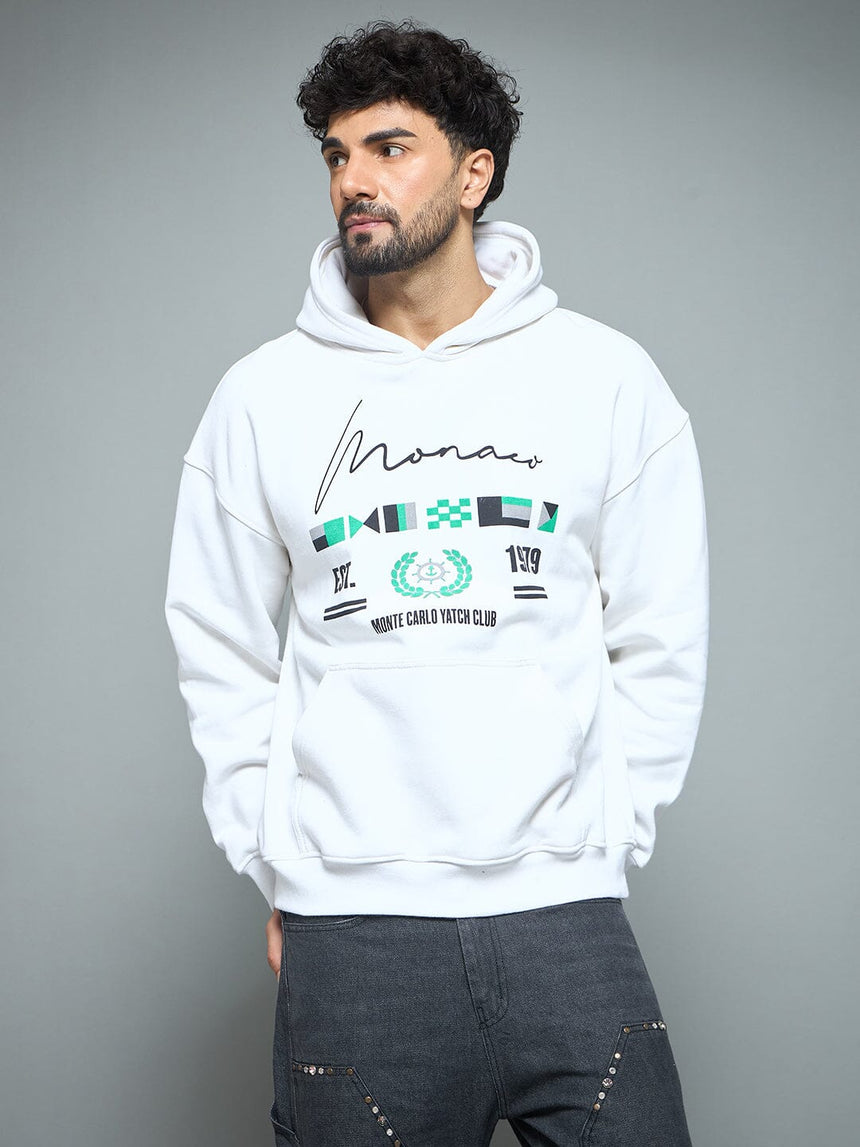 White Monaco Yatch Club Oversized Hoodie Sweatshirts Fugazee