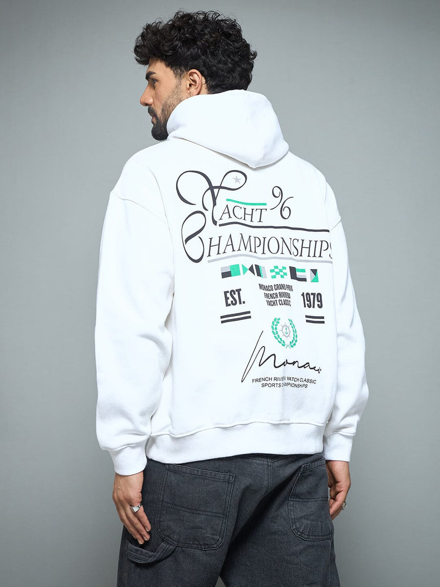 White Monaco Yatch Club Oversized Hoodie Sweatshirts Fugazee