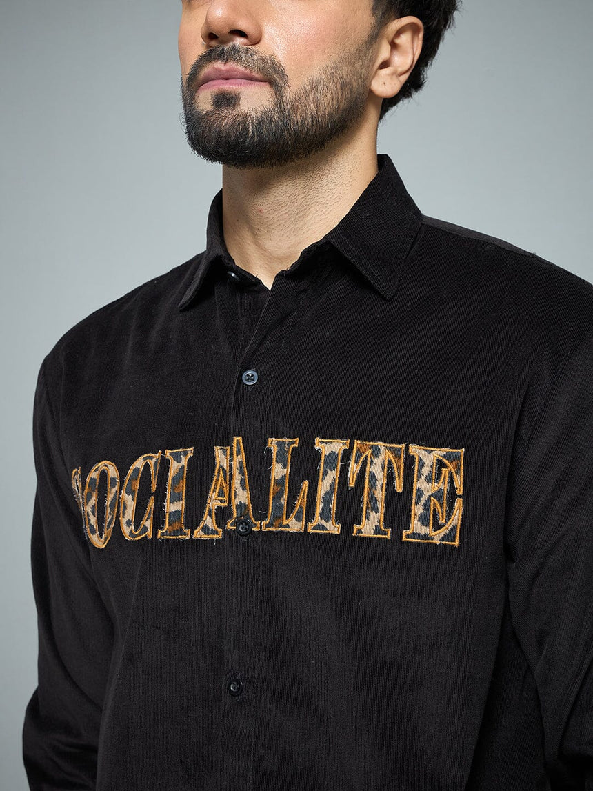 Black Socialite Corduroy Shirt Shirts Fugazee