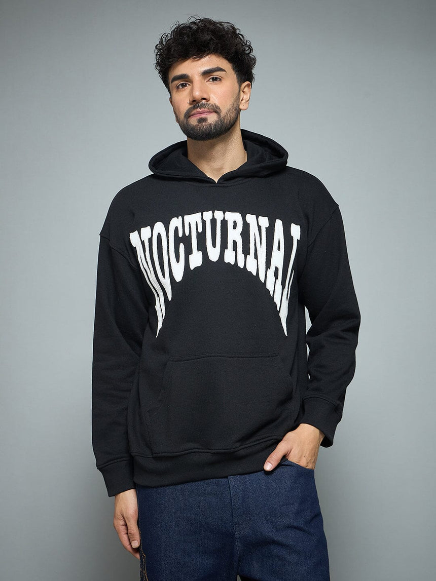 Black Nocturnal Oversized Hoodie Sweatshirts Fugazee