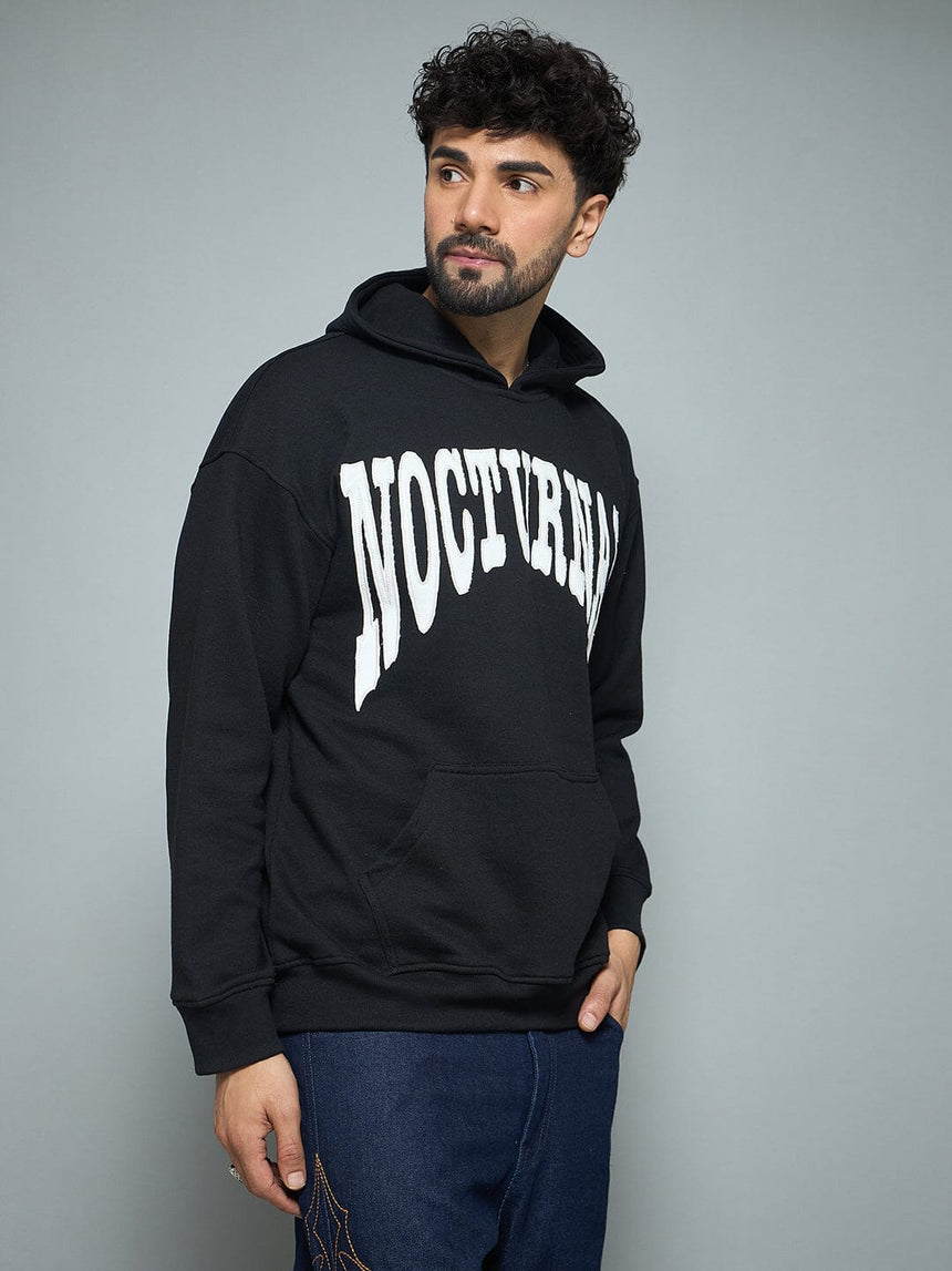 Black Nocturnal Oversized Hoodie Sweatshirts Fugazee