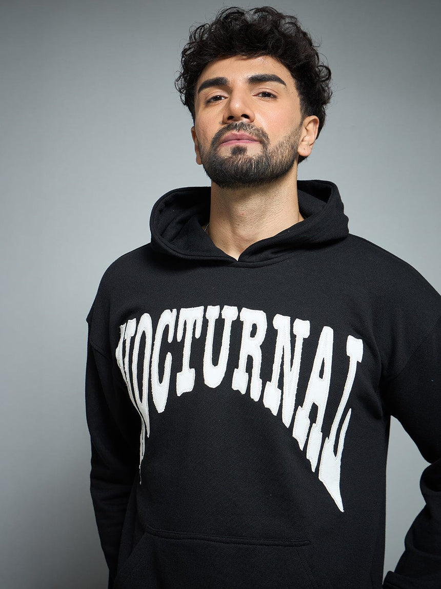 Black Nocturnal Oversized Hoodie Sweatshirts Fugazee