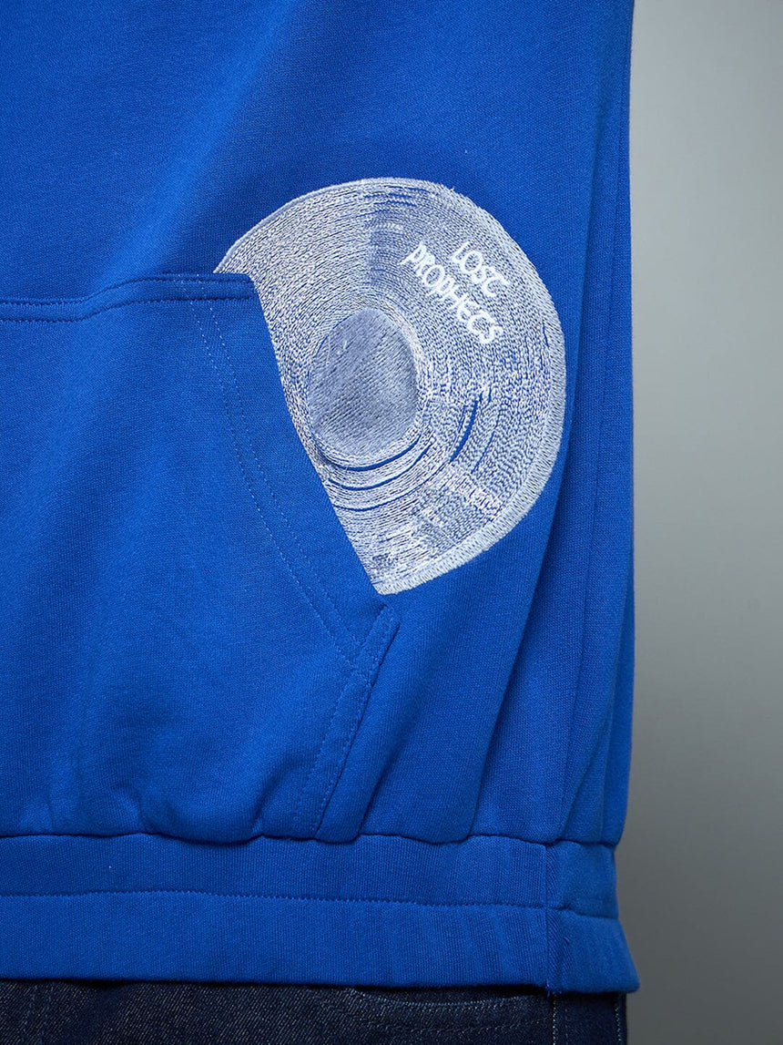 Royal Blue CD Embroidered Hooded Sweatshirt Sweatshirts Fugazee