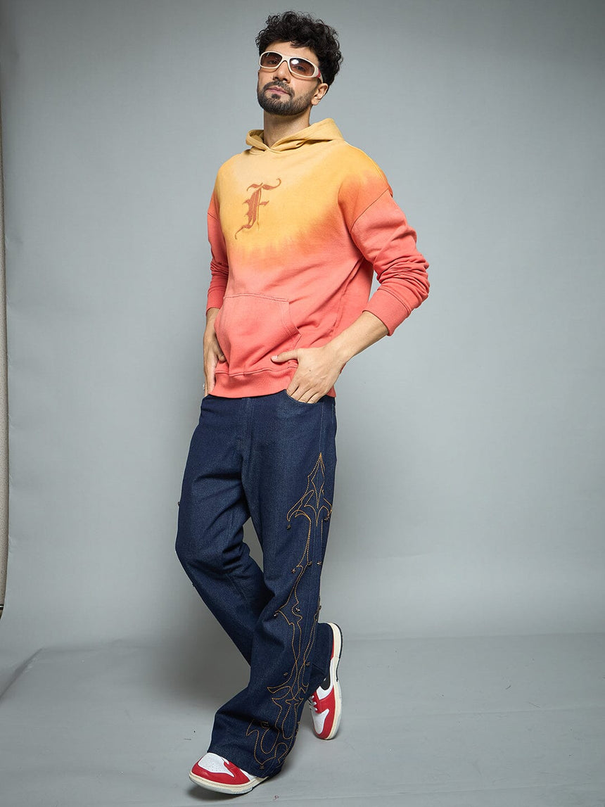 Sunrise Ombre Oversized Hoodie Sweatshirts Fugazee