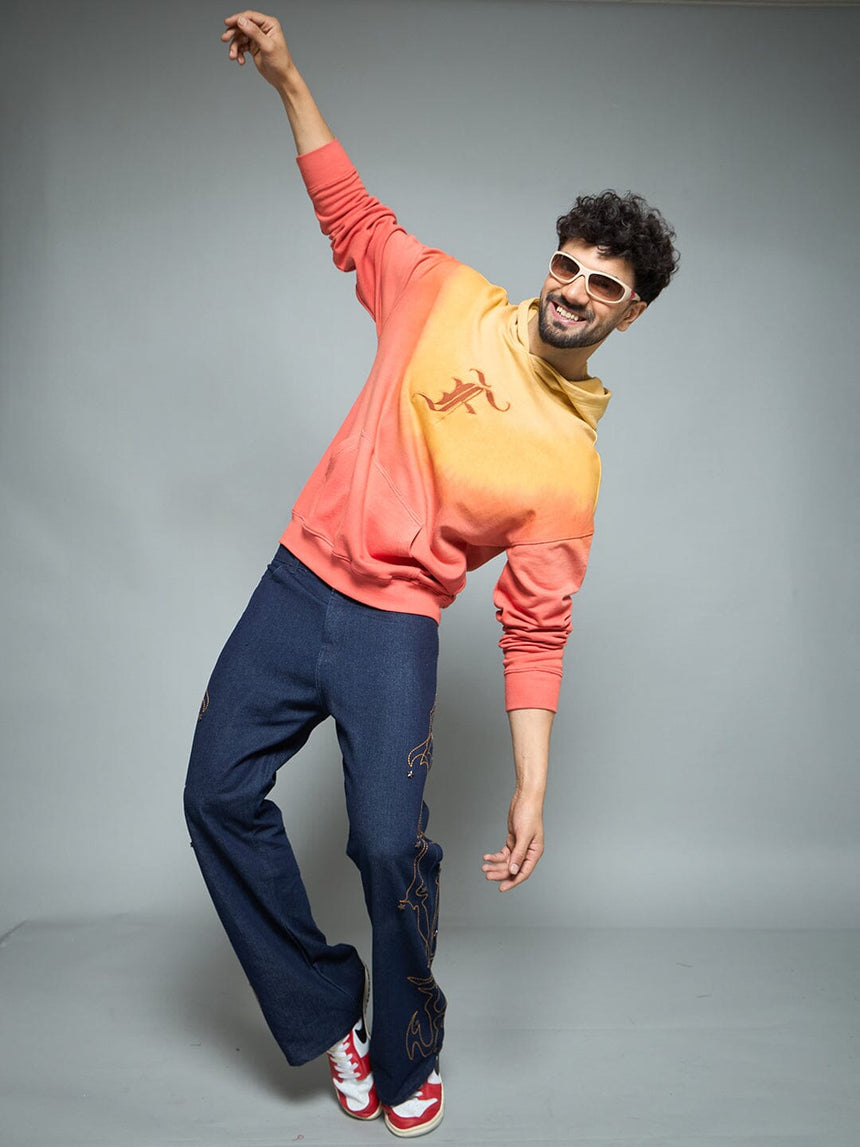 Sunrise Ombre Oversized Hoodie Sweatshirts Fugazee