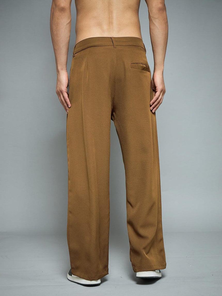 Tan Pleated Korean Pants Trousers Fugazee