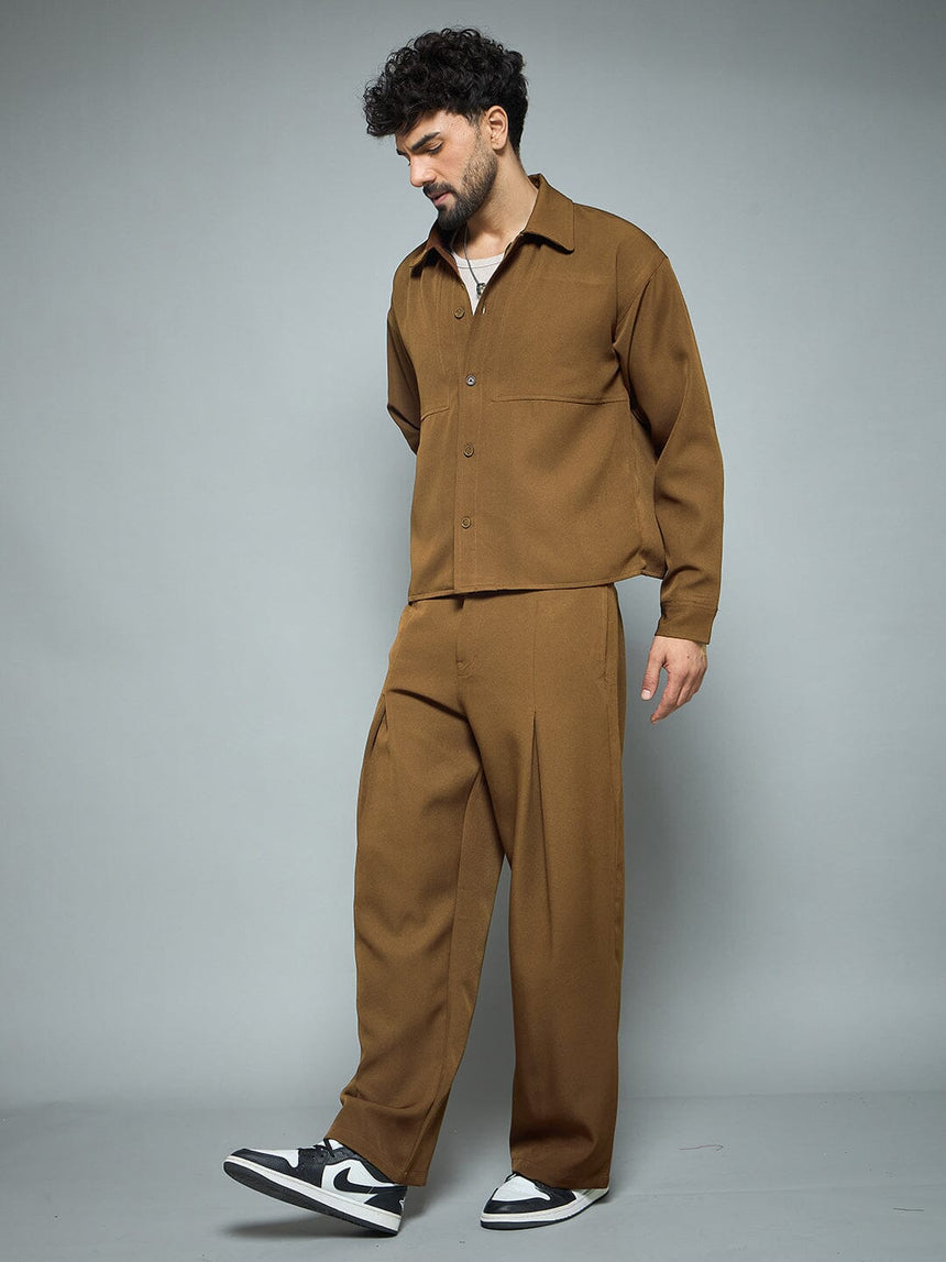 Tan Minimalist Korean Shacket Shackets Fugazee