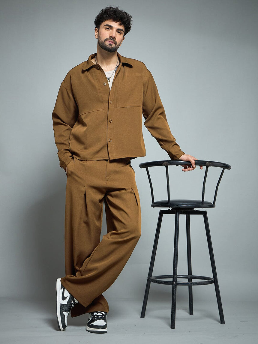 Tan Pleated Korean Pants Trousers Fugazee