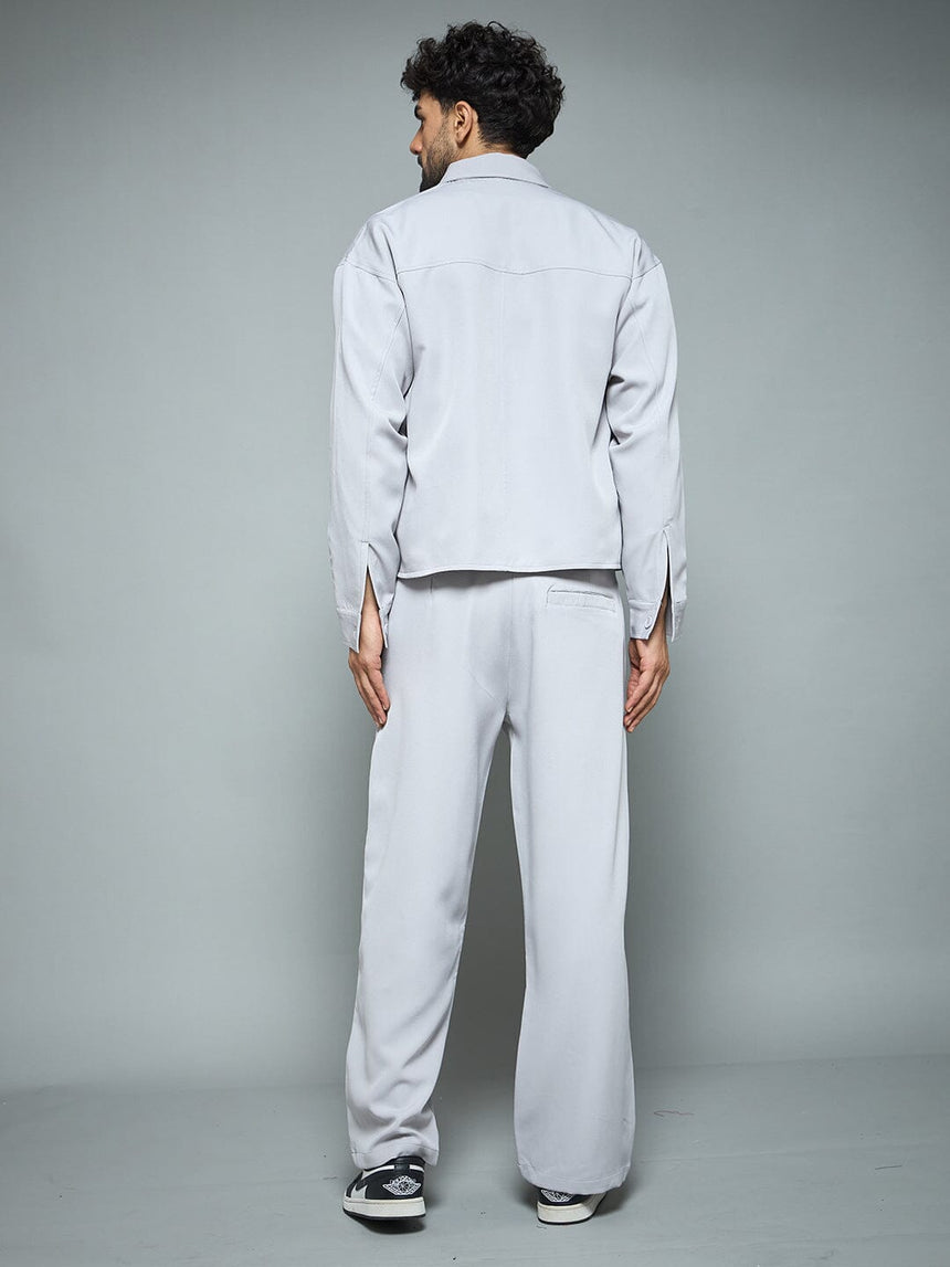 Silver Grey Minimalist Korean Clothing Set Clothing Set Fugazee