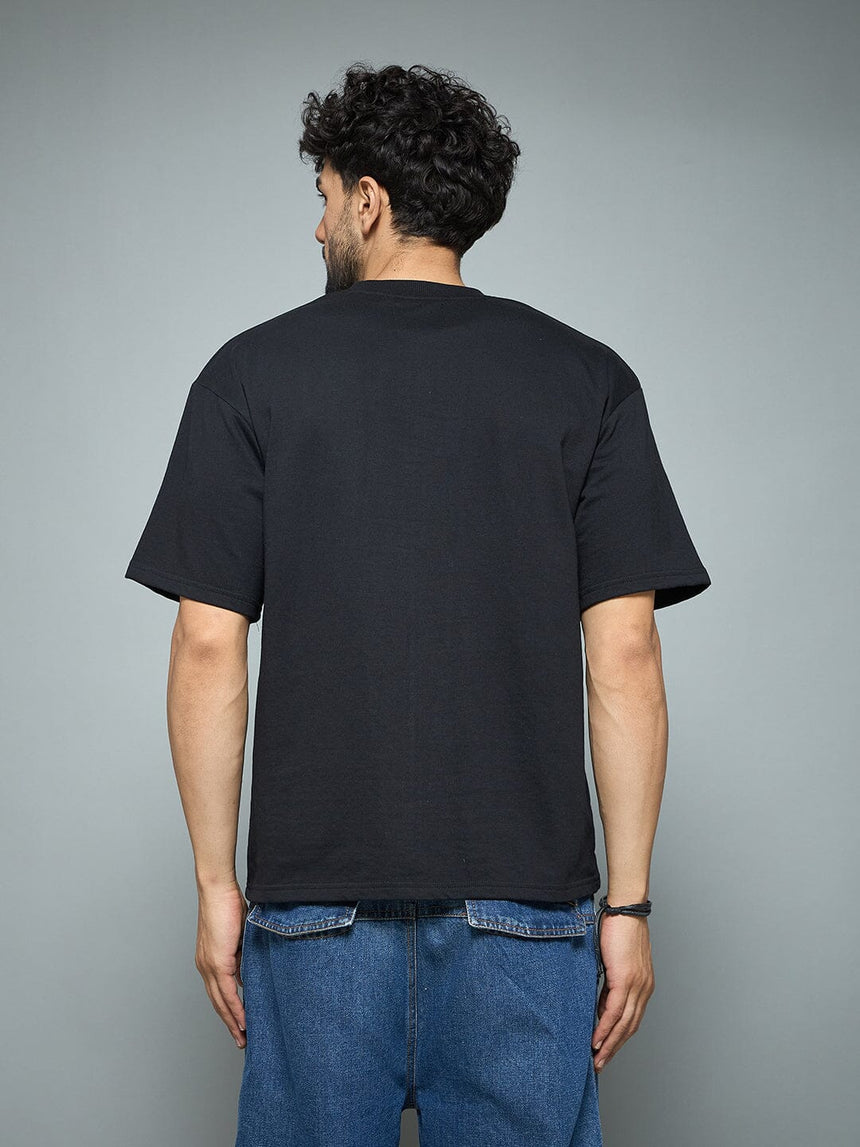 Black Faux Flat Look Cut & Sew Tshirt T-Shirts Fugazee