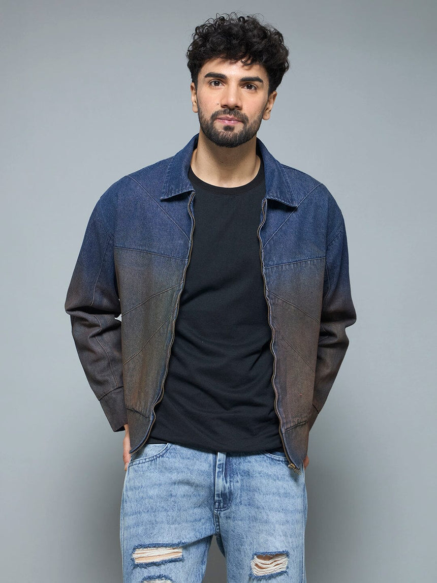 Denim Vintage Wash Harrington Jacket Jackets Fugazee