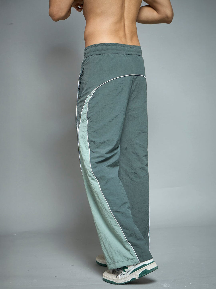Bottle Green Cut & Sew Parachute Trackpants Trackpants Fugazee