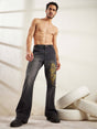 Black Dragon Embroidery Flared Denim Jeans Fugazee