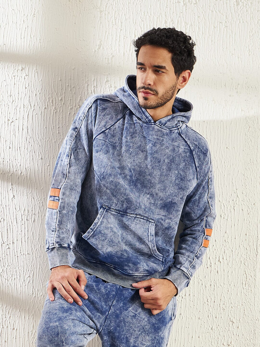 Indigo Oversized hooded Sweatshirt Sweatshirts Fugazee