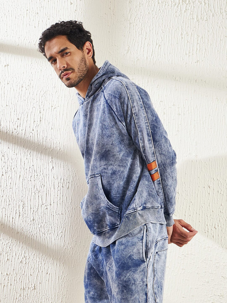 Indigo Oversized hooded Sweatshirt Sweatshirts Fugazee