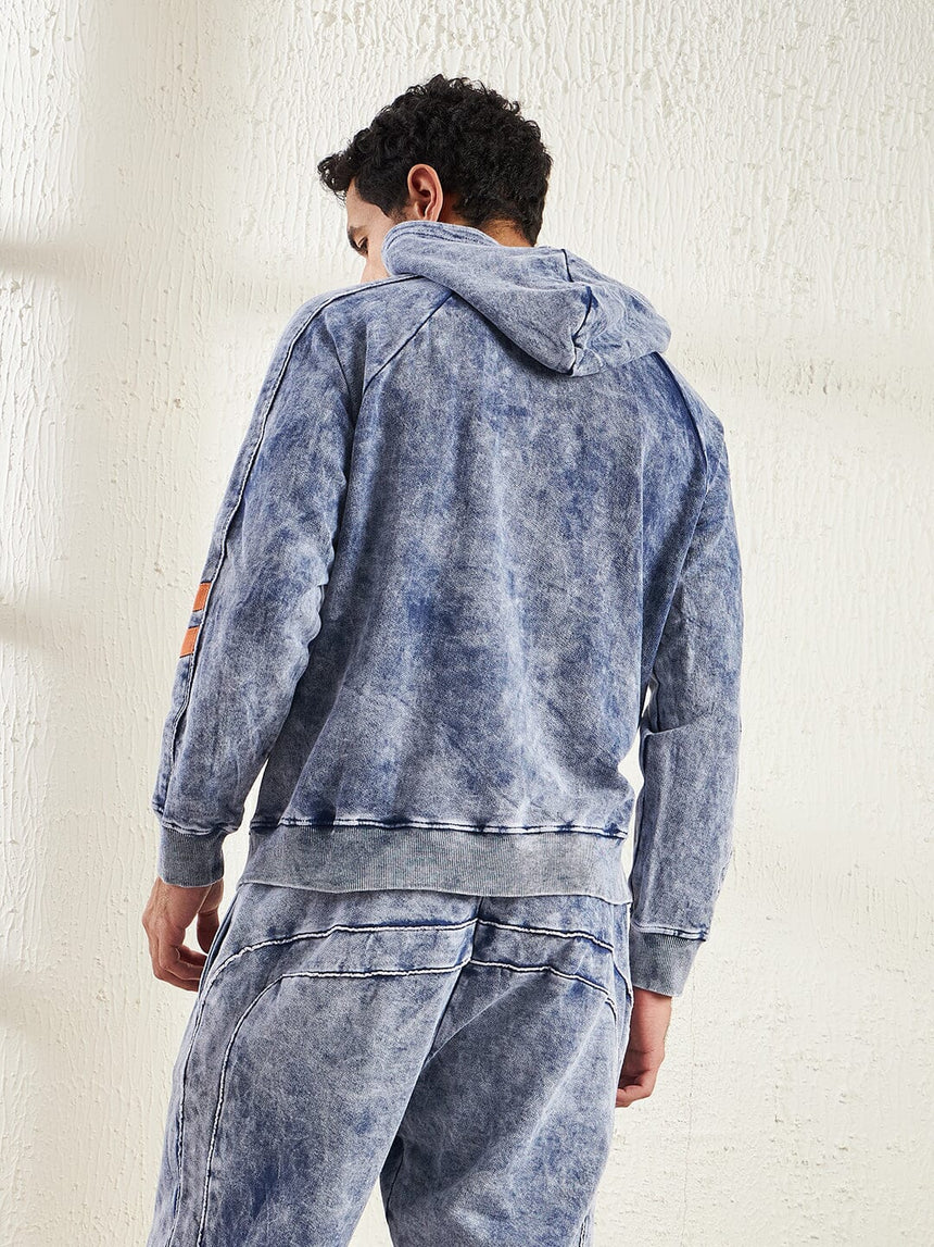 Indigo Oversized hooded Sweatshirt Sweatshirts Fugazee