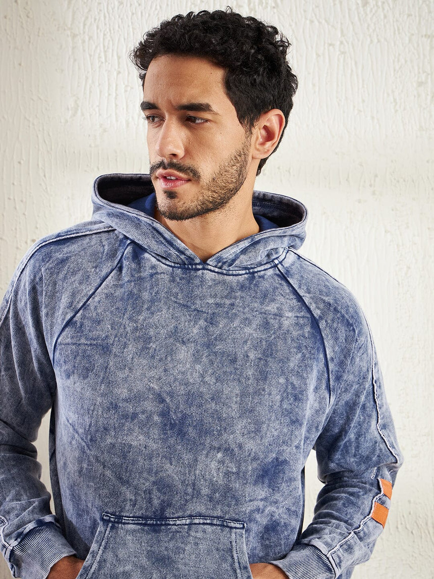 Indigo Oversized hooded Sweatshirt Sweatshirts Fugazee
