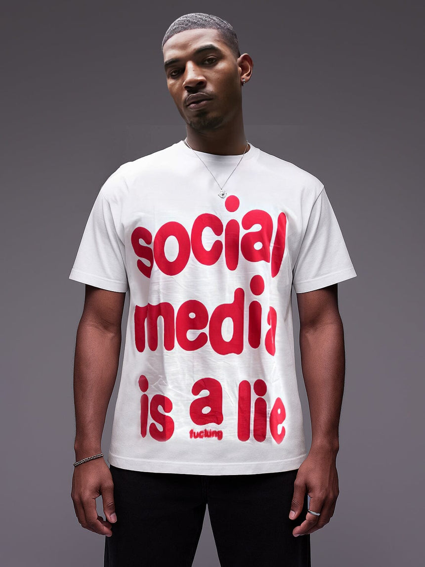 White Social Media Oversized Tshirt T-Shirts Fugazee