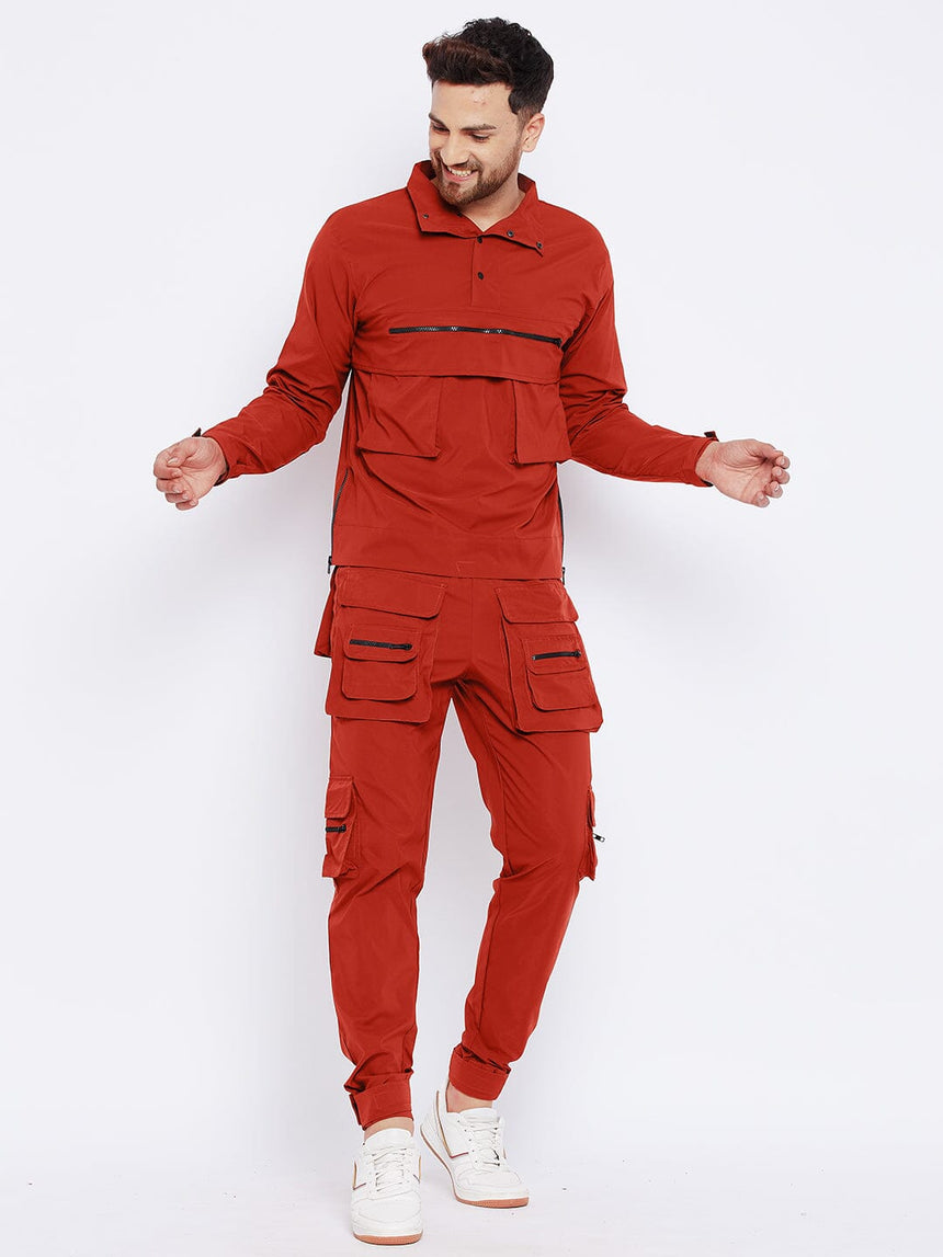 Rust Cargo Wind Cheater Jacket Jackets Fugazee