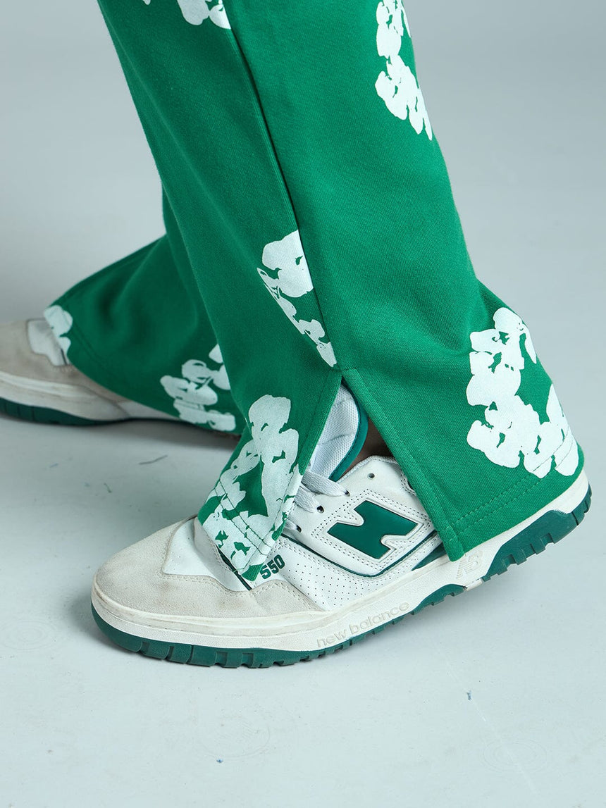 Green Floral Boot Cut Trackpant Trackpants Fugazee