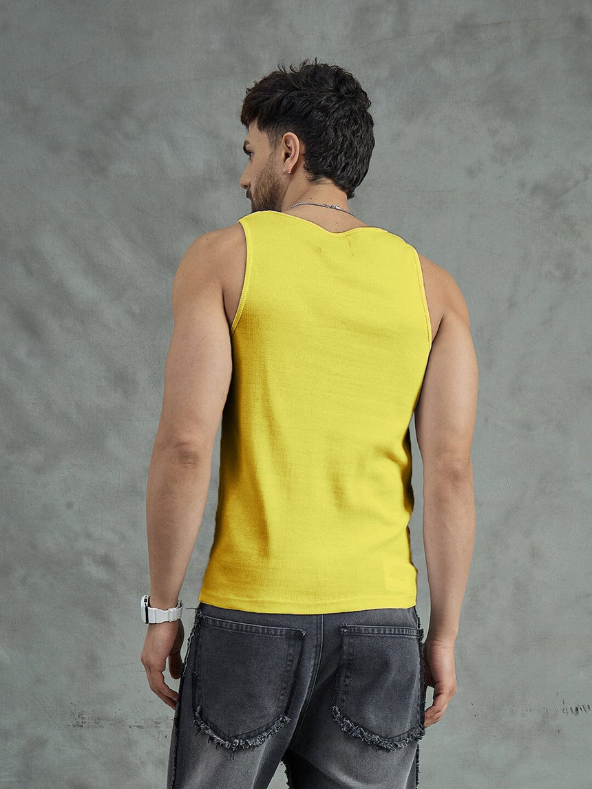Chrome Yellow Ribbed Vest T-Shirts Fugazee