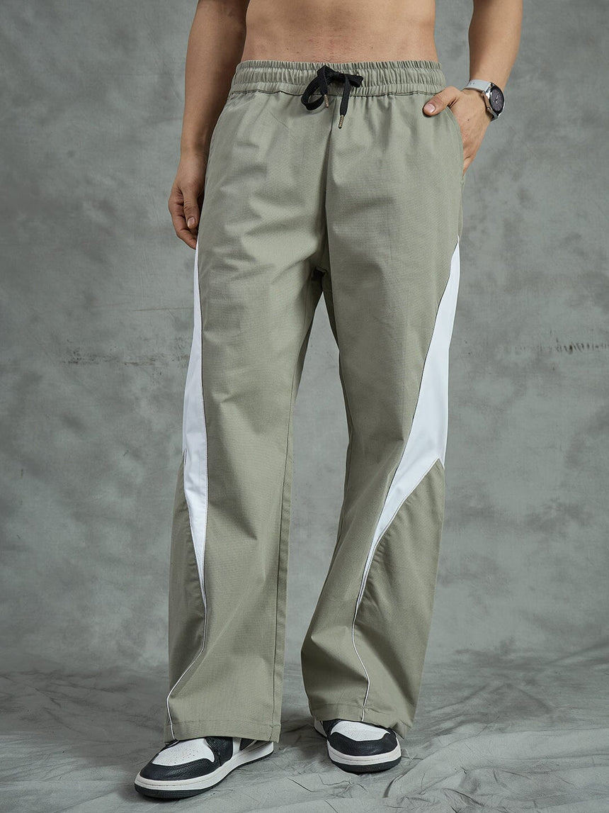 Sage Green Cut And Sew Trackpants Trackpants Fugazee
