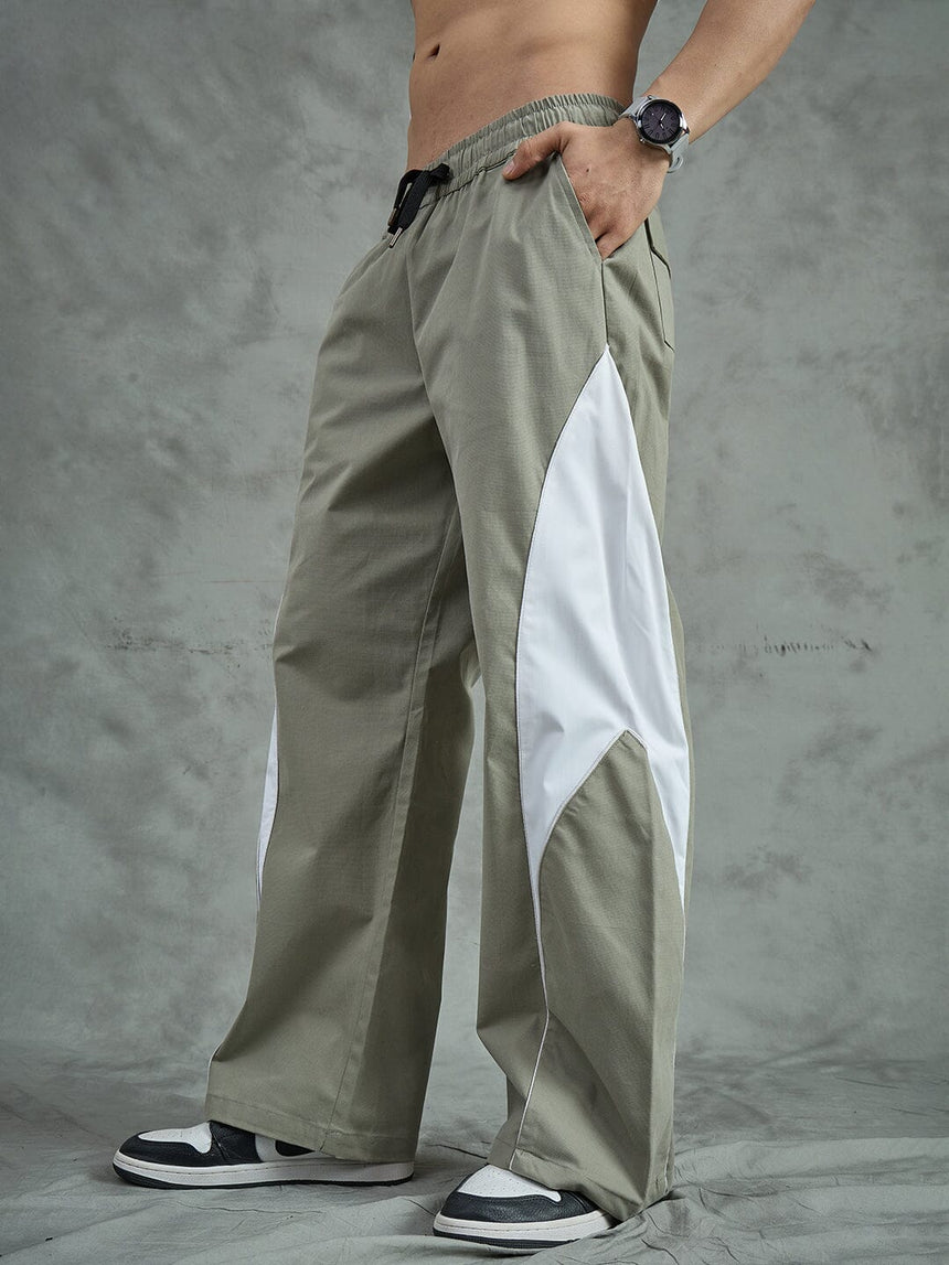 Sage Green Cut And Sew Trackpants Trackpants Fugazee