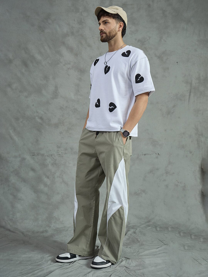 Sage Green Cut And Sew Trackpants Trackpants Fugazee