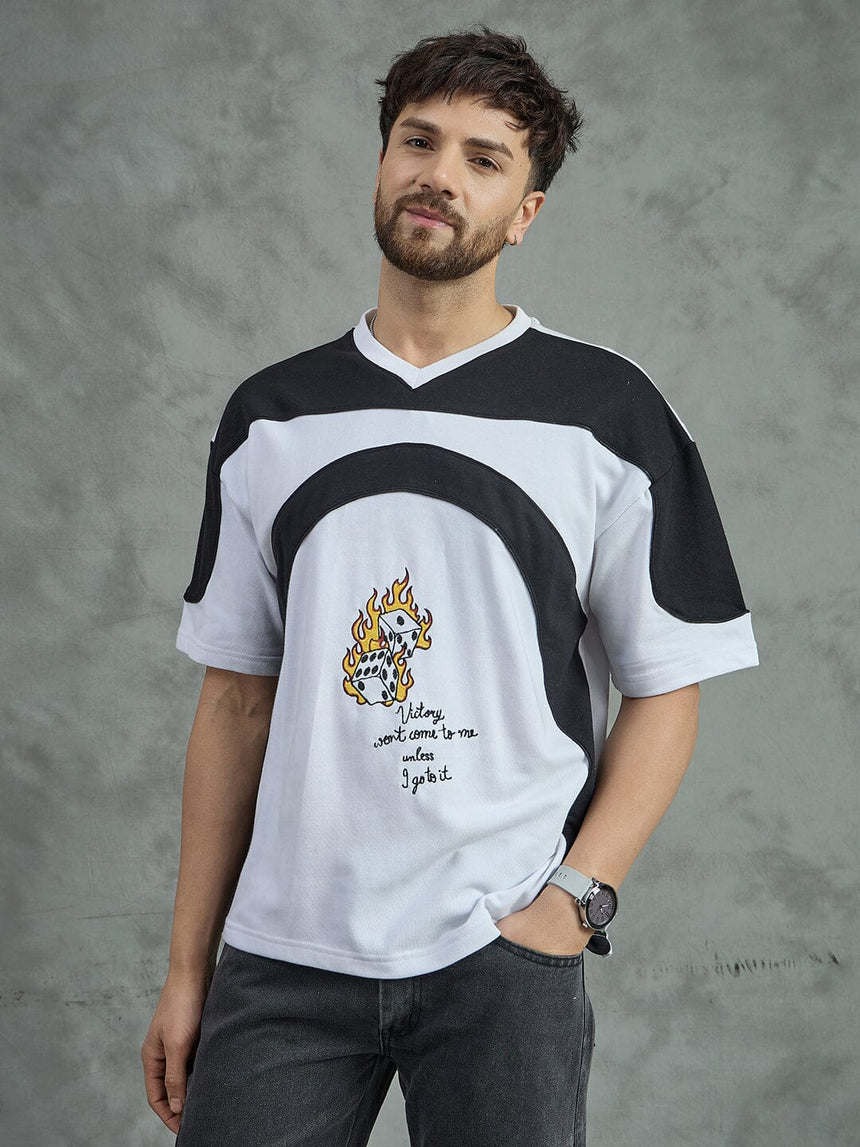 White Cut and Sew Embroidered T-Shirt T-shirts Fugazee