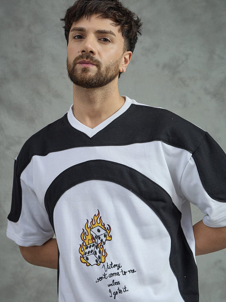 White Cut and Sew Embroidered T-Shirt T-Shirts Fugazee