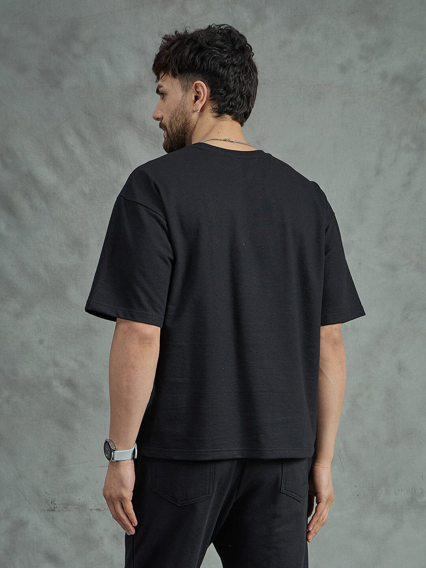 Black Rose Embroidery Oversized Tee T-shirts Fugazee