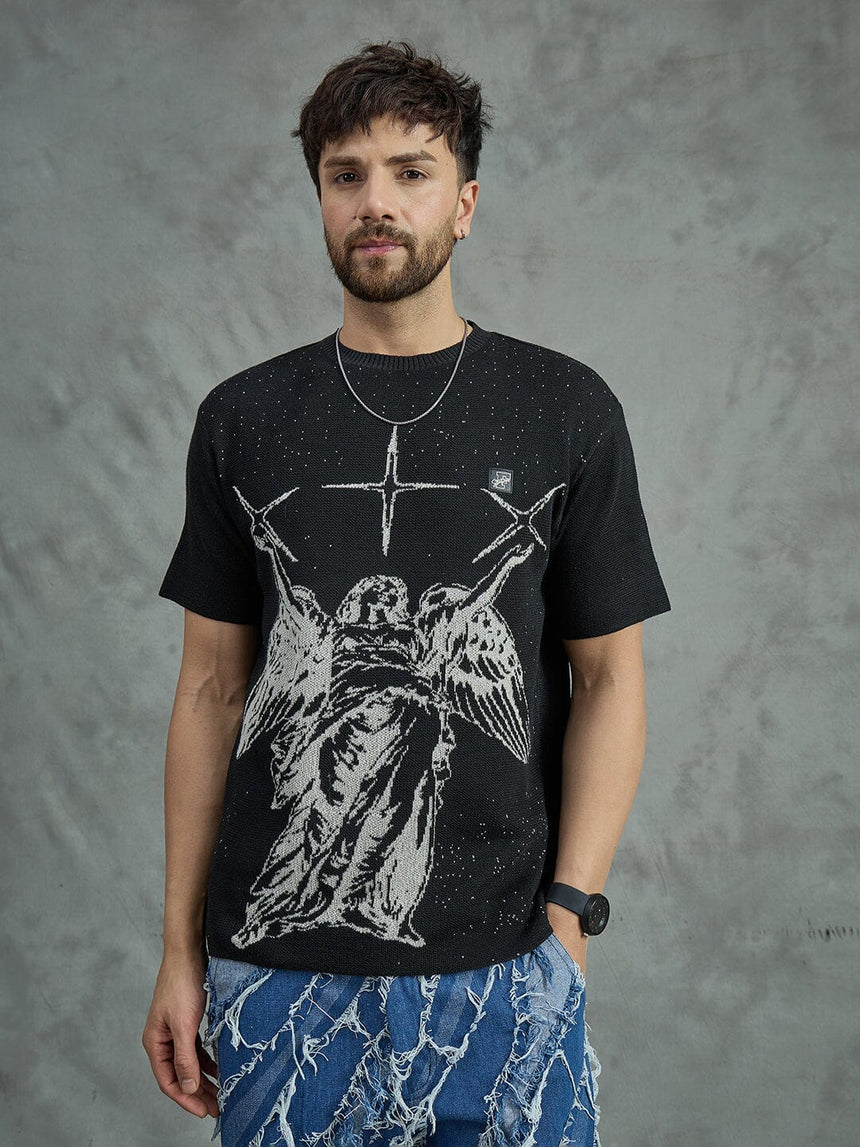 Black Fallen Angel T-Shirt T-shirts Fugazee