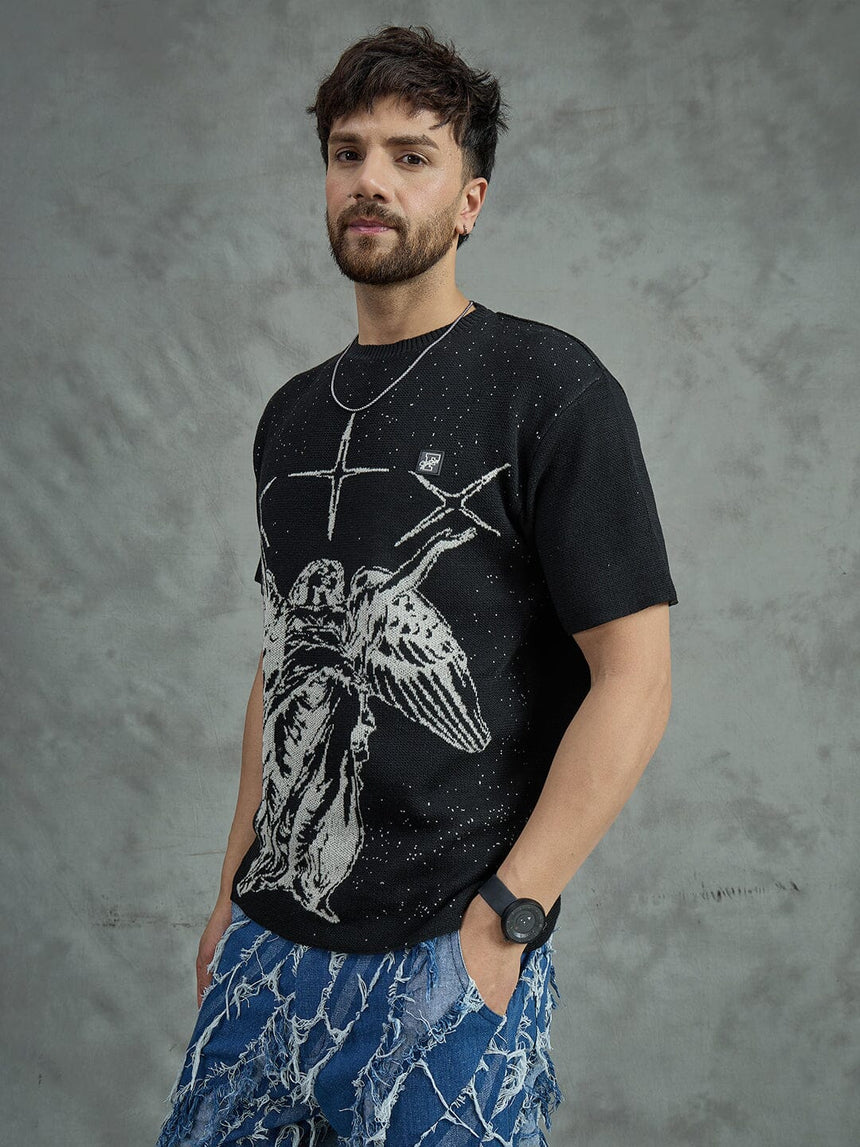 Black Fallen Angel T-Shirt T-Shirts Fugazee