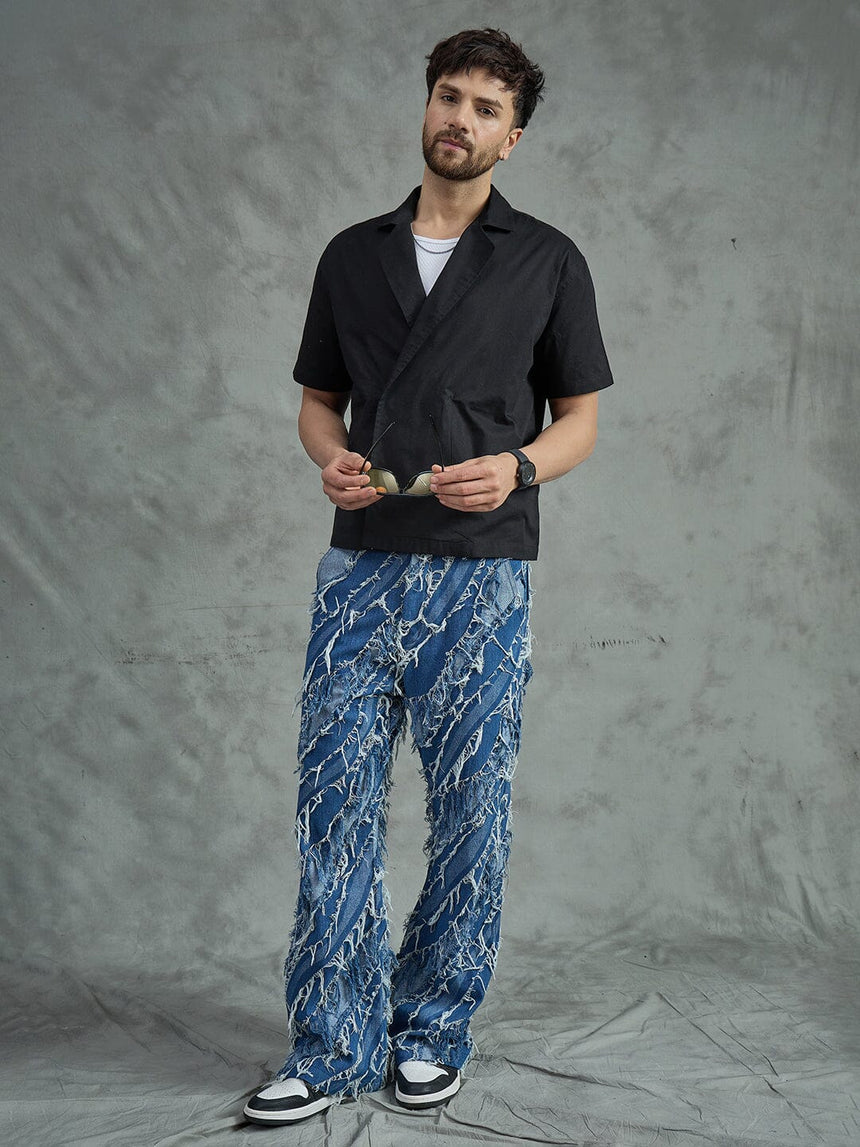 Black Korean Style Unibutton Cuban Shirt Shirts Fugazee