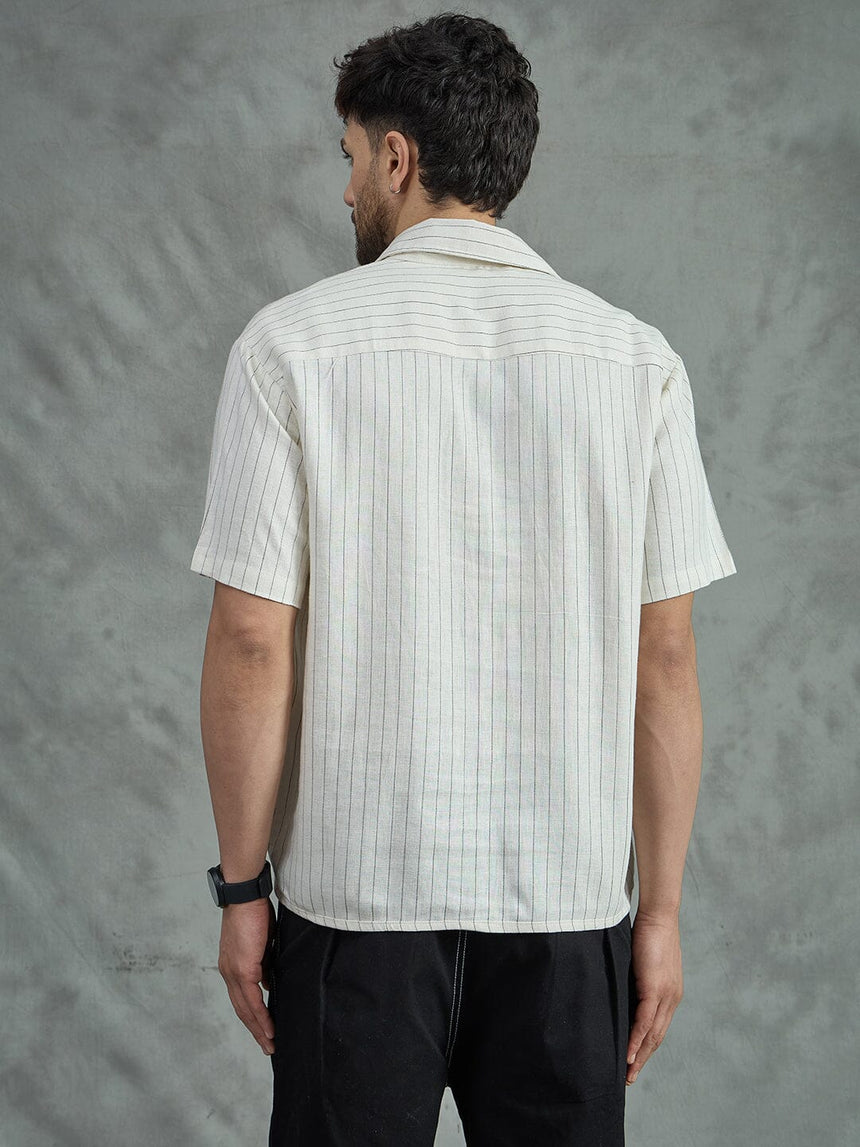 Ecru Cheetah Graphic Short Sleeves Shirt Shirts Fugazee