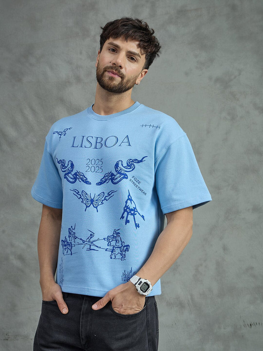 Sky Lisbon Graphic Oversized Tshirt T-shirts Fugazee