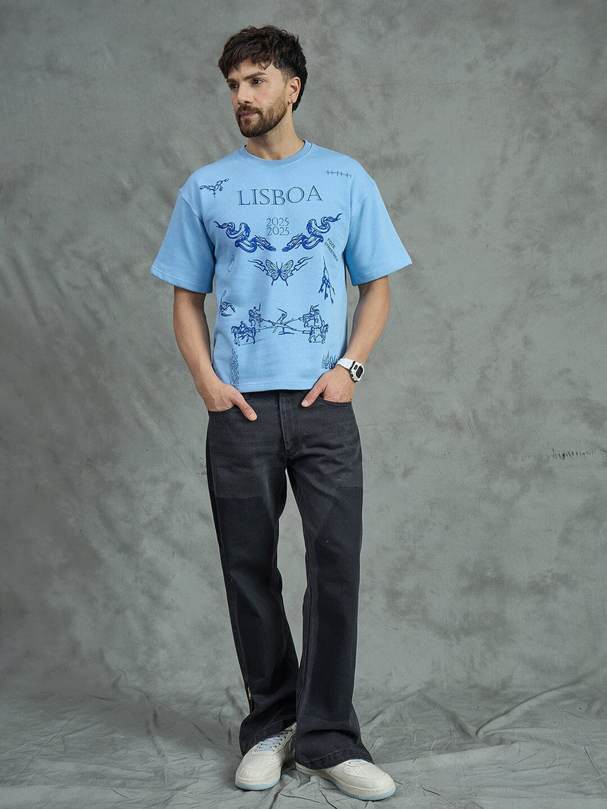Sky Lisbon Graphic Oversized Tshirt T-Shirts Fugazee