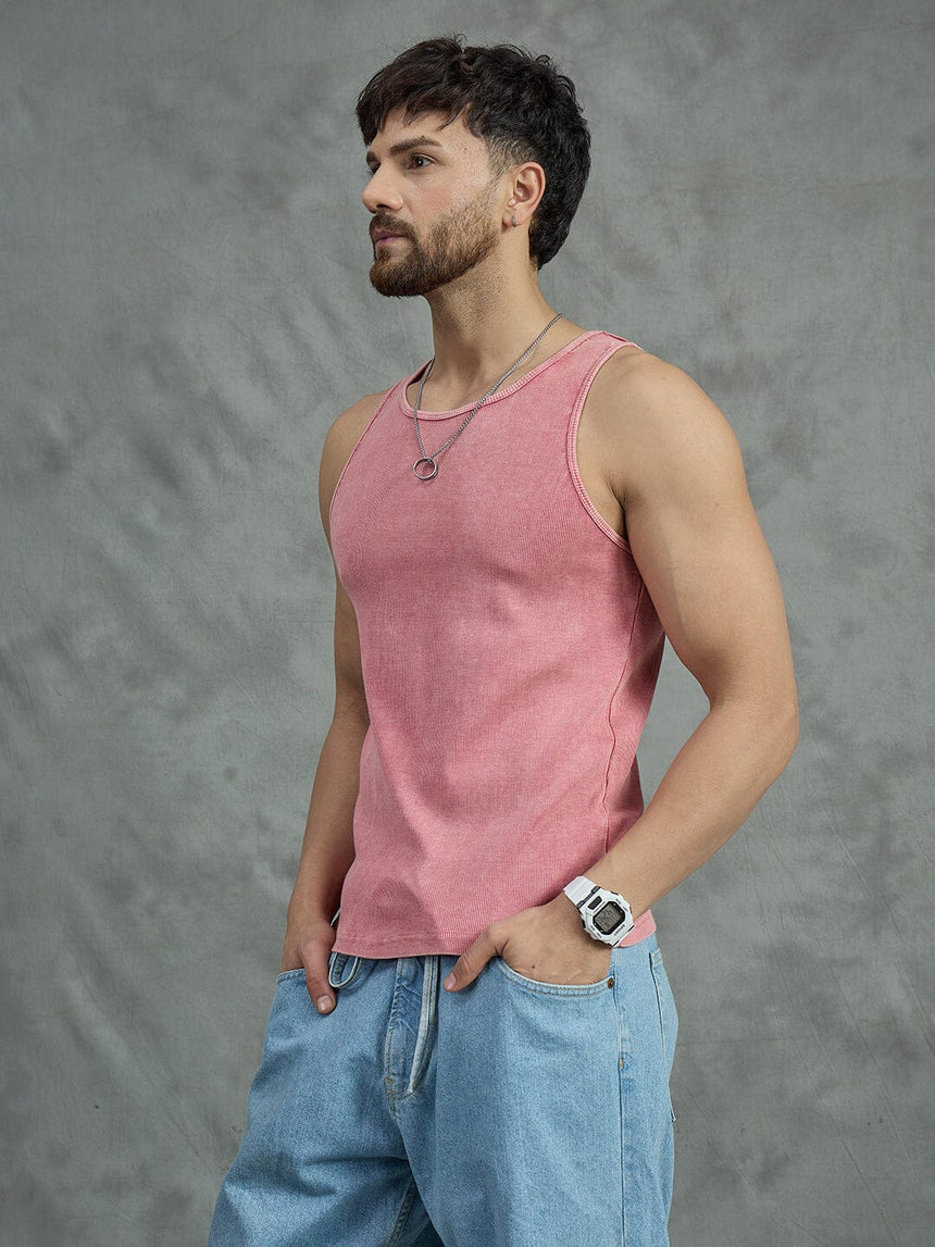 Amber Acid Ribbed Vest T-Shirts Fugazee