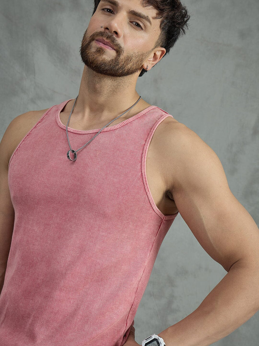 Amber Acid Ribbed Vest T-shirts Fugazee