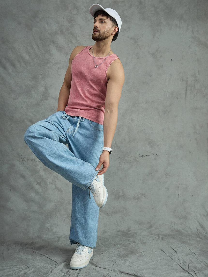 Amber Acid Ribbed Vest T-shirts Fugazee