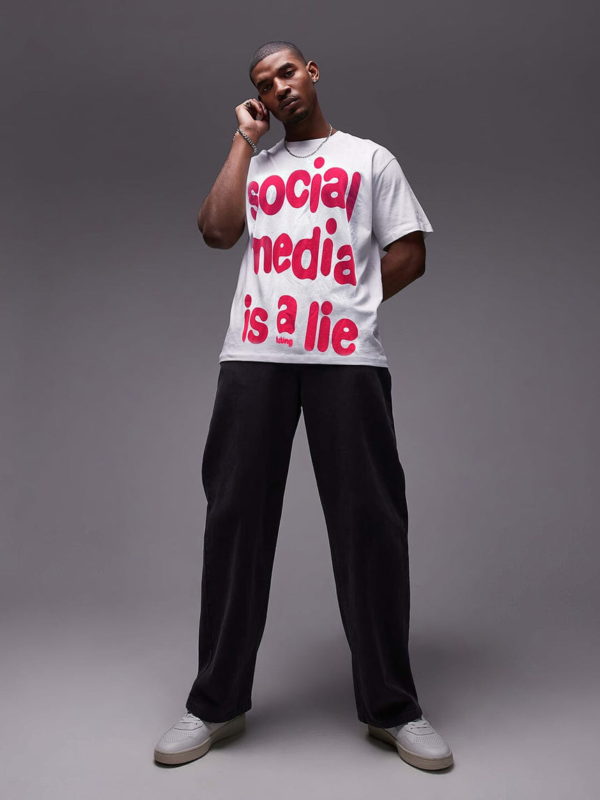 White Social Media Oversized Tshirt T-Shirts Fugazee