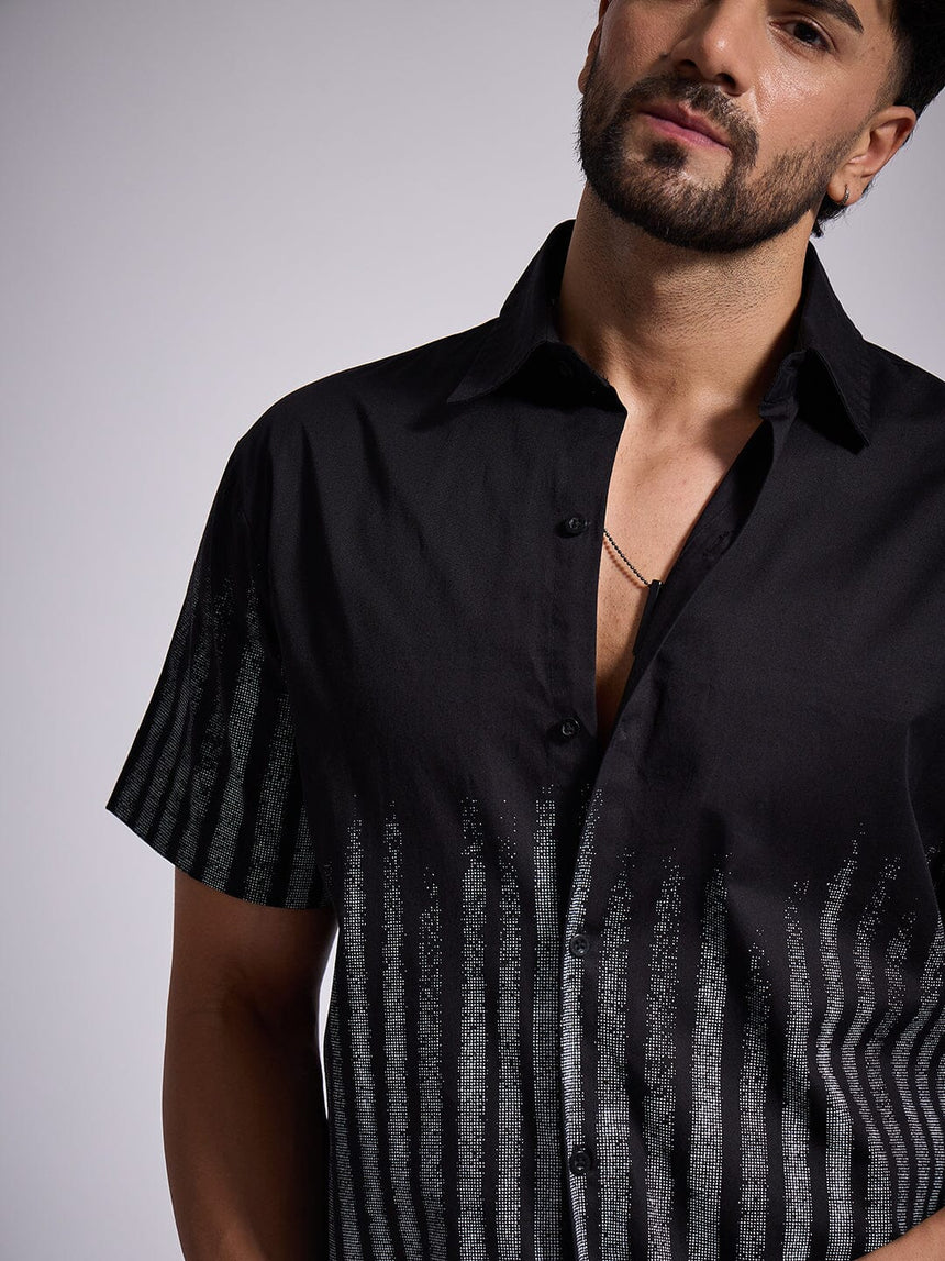 Black Faded Striped Shirt Shirts Fugazee