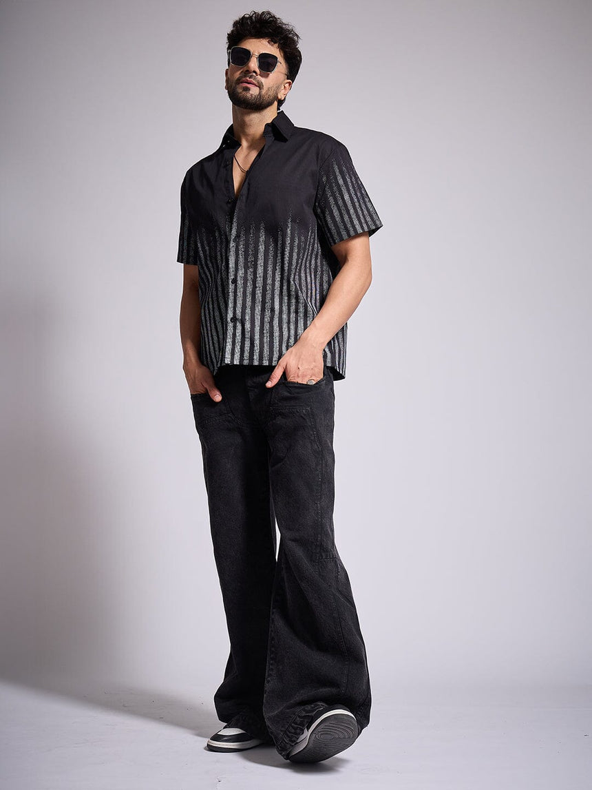 Black Faded Striped Shirt Shirts Fugazee