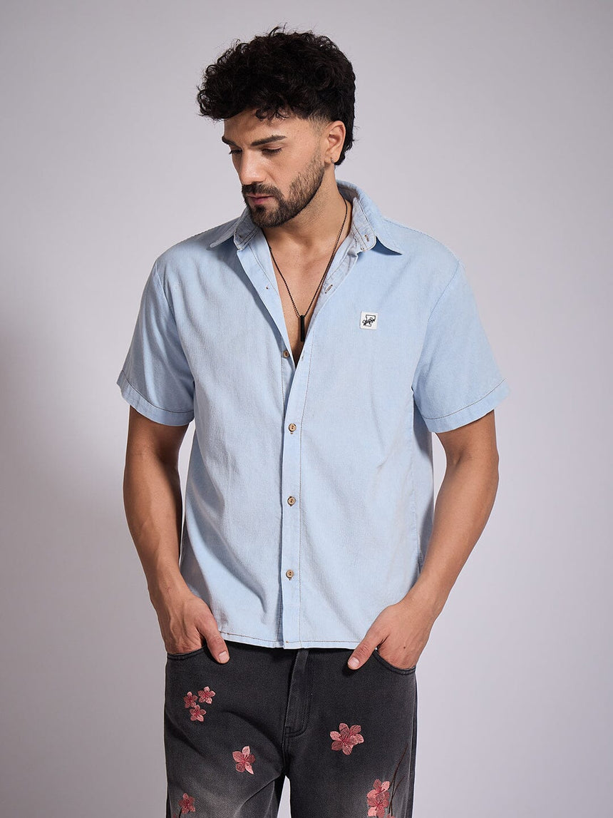 Denim Washed Corduroy Shirt Shirts Fugazee