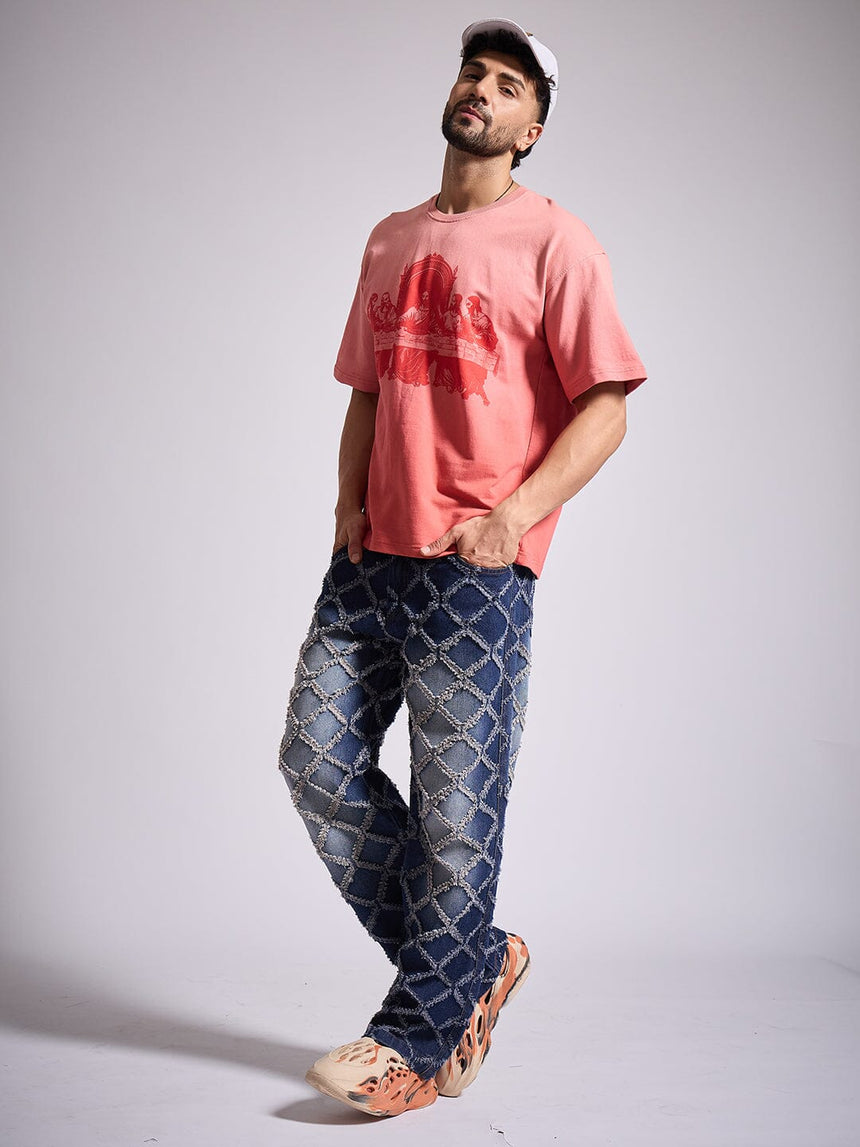 Faded Coral Last Supper Graphic Tshirt T-Shirts Fugazee