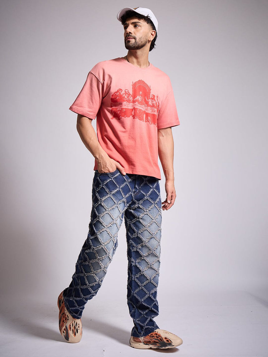 Faded Coral Last Supper Graphic Tshirt T-Shirts Fugazee