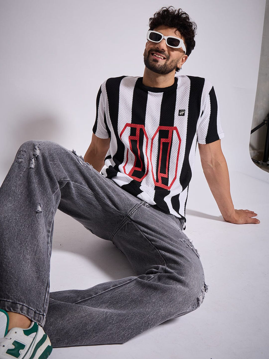 Black & White Football Jersey Tshirt T-Shirts Fugazee